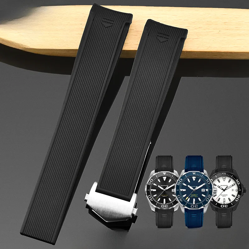 Per Tag Heuer Competitivo Wan2110/Way201/Wbp208 Cinturino Per Orologio Da Uomo In Gomma Siliconica Impermeabile A Prova Di Dolce Da 22Mm