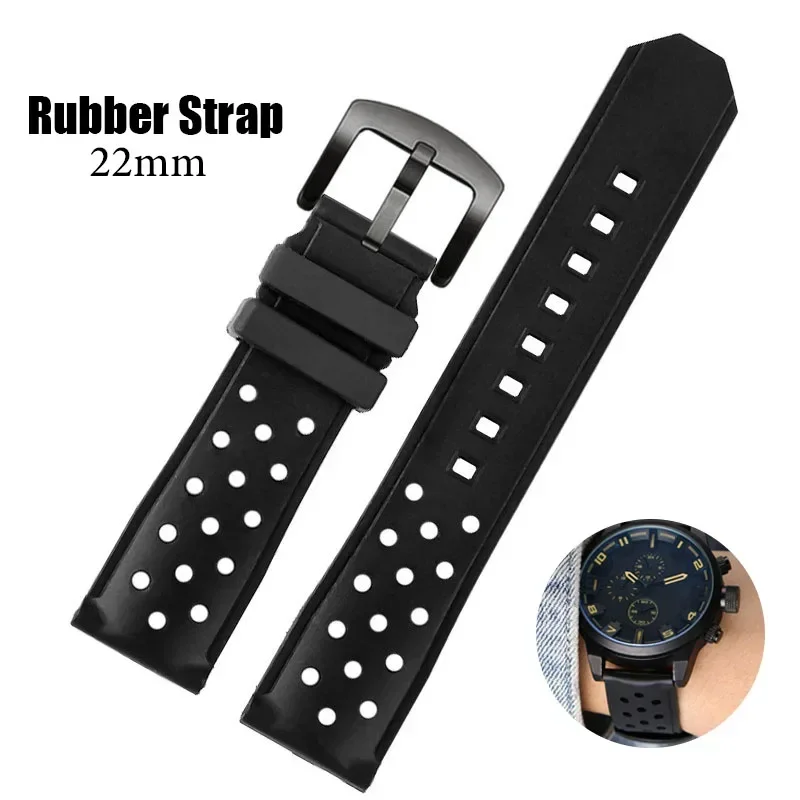 Cinturino In Gomma Accessori Per Orologi Cinturino Per Tag Heuer Sports Watch Series 22Mm Cinturini Per Orologi Neri Da Uomo In Silicone Per Huawei Wa