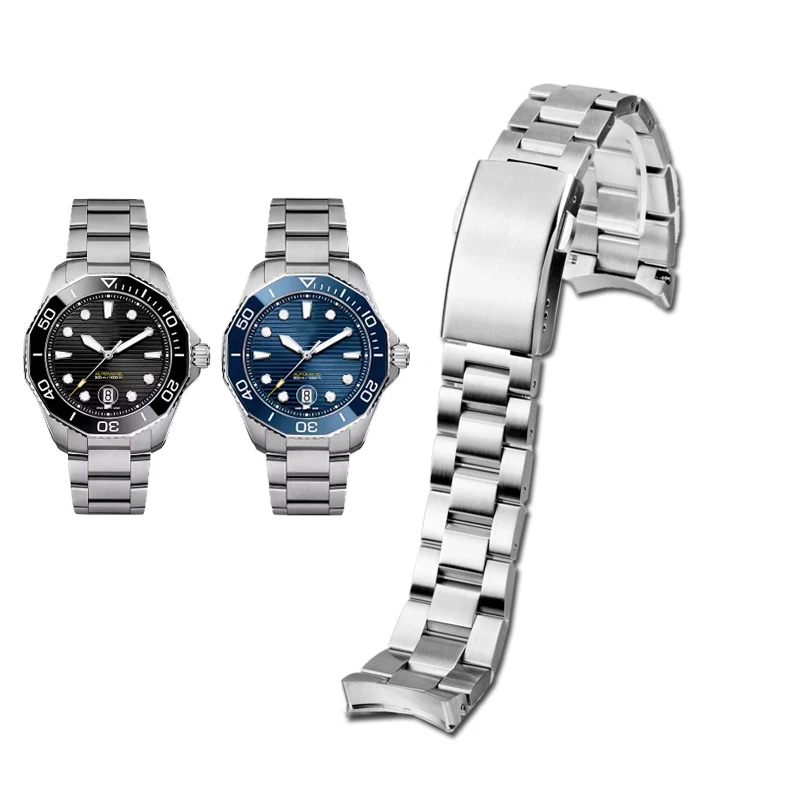 Cinturino In Acciaio Di Precisione Con Estremità Curva Ad Arco Solido Per Cinturino In Acciaio Tag Heuer Competitivo Diving Serie 300 Way211 Way111A C
