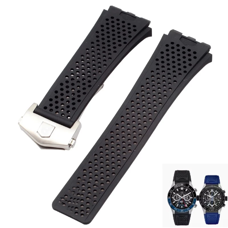 Nuova Bocca Concava E Convessa Da 22Mm Adatta Per Tag Heuer Watch Strap Diving Sports Grade Super Carlisla Bracciale In Silicone