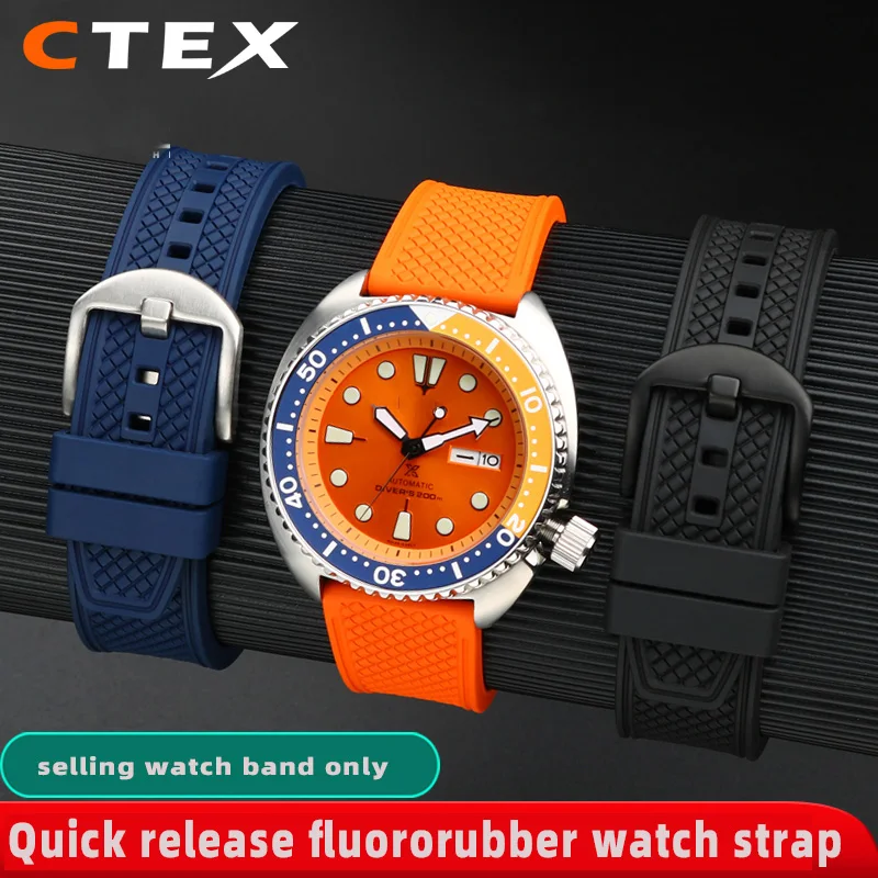 Sgancio Rapido Per Tag Heuer Iwc Omega Huawei Seiko Breitling Mido Fluorurubber Cinturino Orologio 20Mm 22Mm Cinturino Uomo Impermeabile
