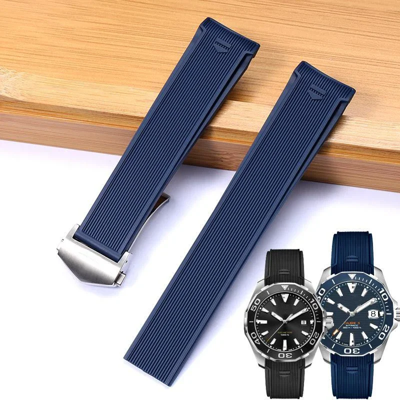 Per Tagheuer Tag Heuer Diving Watch Black Blue Water Ghost Way101/201 Accessori Per Cinturini In Gomma Siliconica Cinturini Da 22Mm