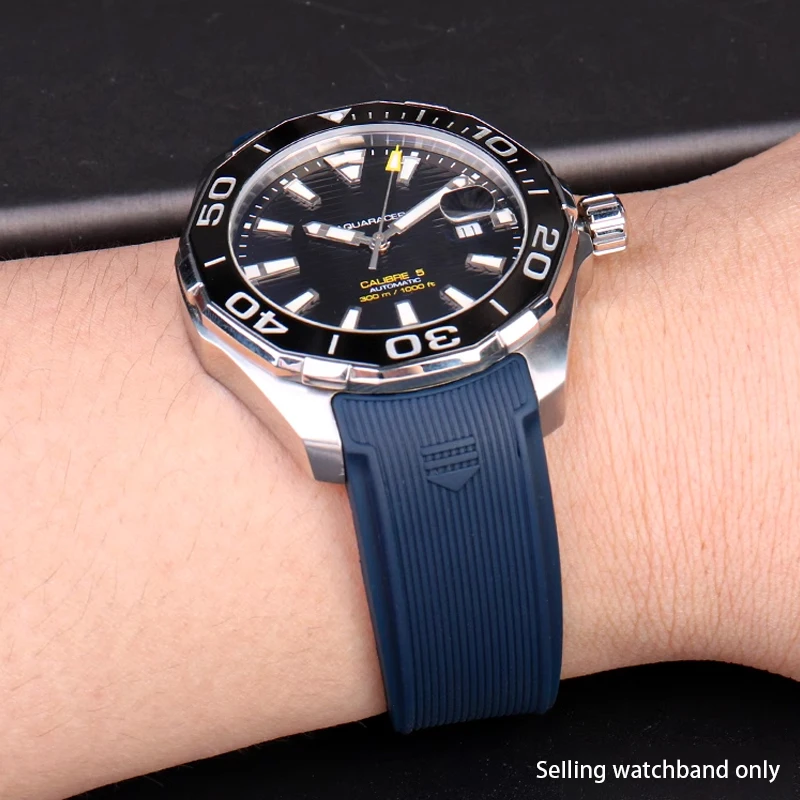 Per Tag Heuer Concept F1 22Mm Arc Silicone Competitivo Diving 300 Tiger Calila Soft Black Comodo Cinturino In Gomma Per Orologio