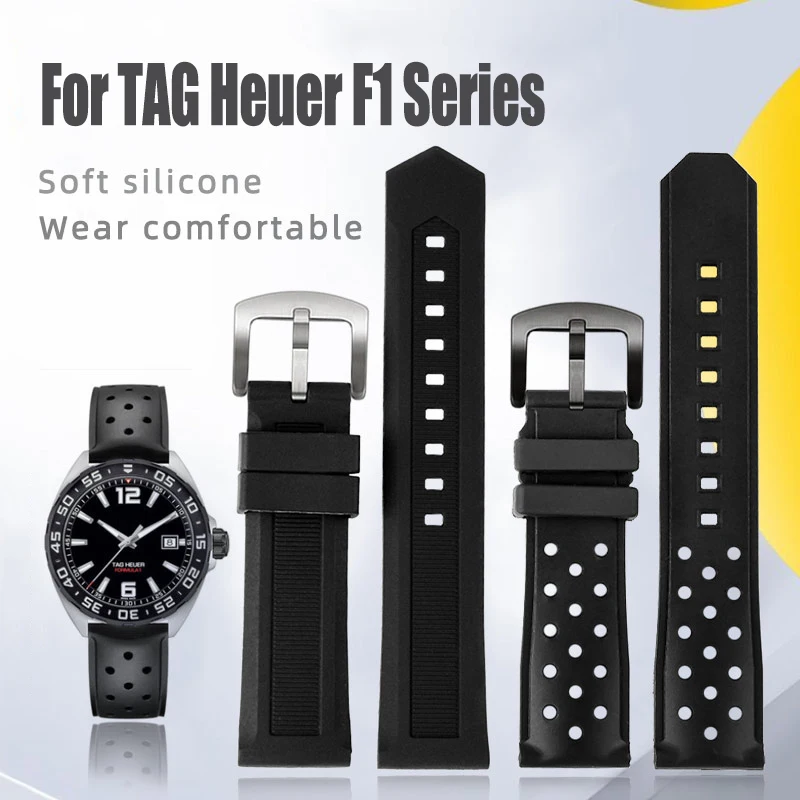 20Mm 22Mm Luxury Men Black Nature Bracciale Cinturino In Gomma Siliconica Morbida Per Cinturino Per Orologio Tag Heuer 24Mm Pagamento Rispettoso