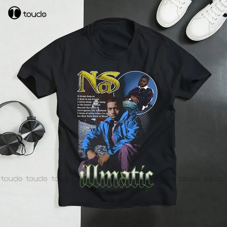 Nas Illmatic T-Shirt Classic Hip-Hop Rap Tee Nas Illmatic Retro Vintage Anni '90 T-Shirt Unisex Nas Illmatic Retro Shirt Tee Shirt