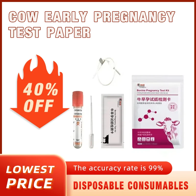 5 Pcs Mucca Test Di Gravidanza Precoce Carta Test Del Sangue Di Mucca Per La Gravidanza 96% Precisione Attrezzature Per Allevamento Di Bovini 10 Set T