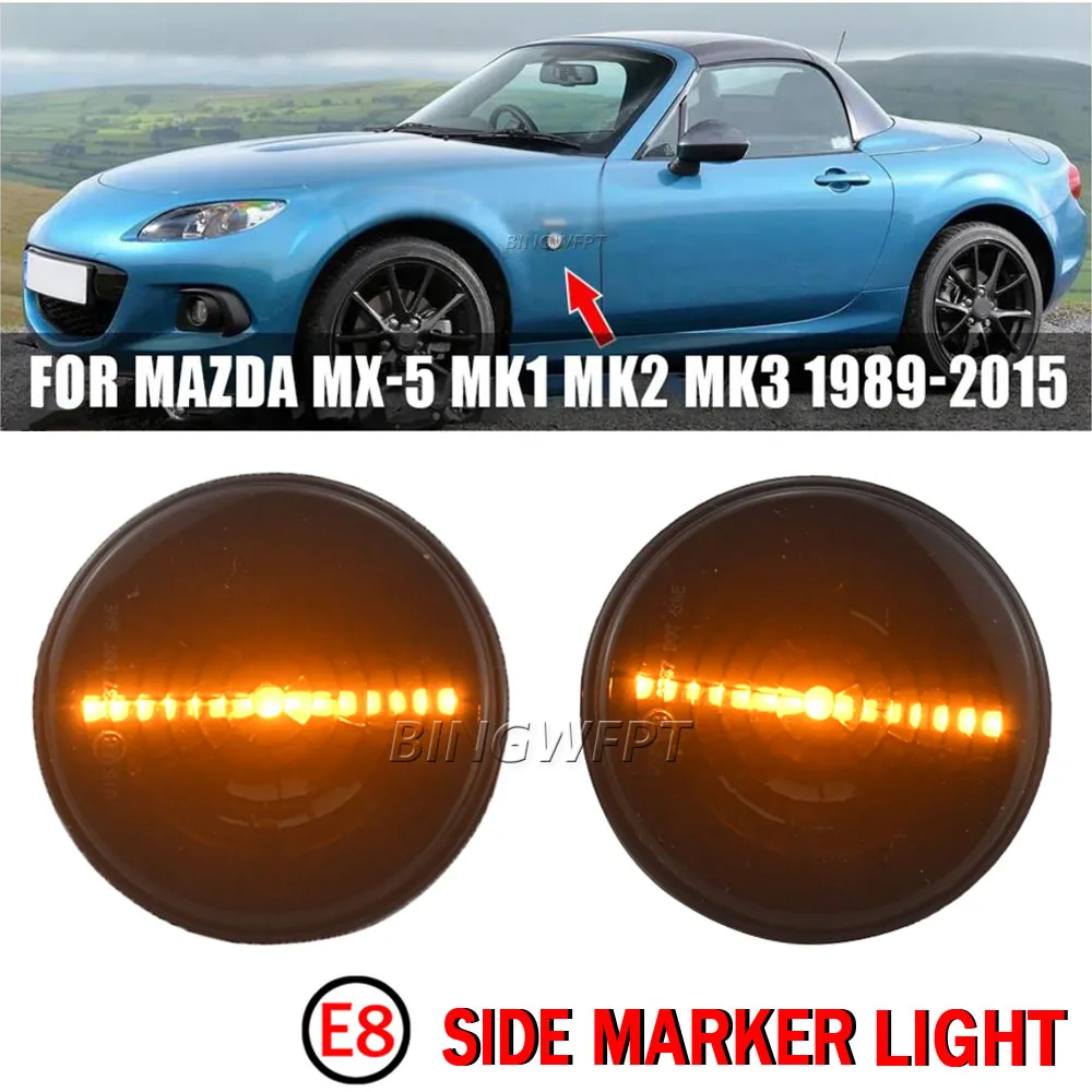 2 Pz Per Mazda Mx5 Mx-5 Mk1 Mk2 Mk3 Indicatore Di Direzione Led Side Marker Light Ripetitore Lampada Indicatore Di Flusso 1989 1999 2000-2015