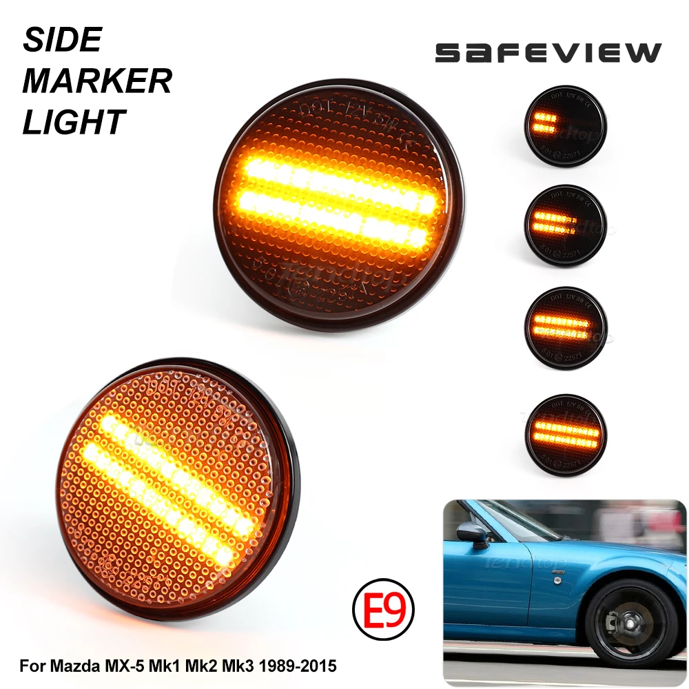 Dynamic Blinker Sequenziale Lampeggiante Indicatore Laterale Indicatore Di Direzione Lampada Per Mazda Mx5 Mk1 Mk2 Mk3 1989-2015