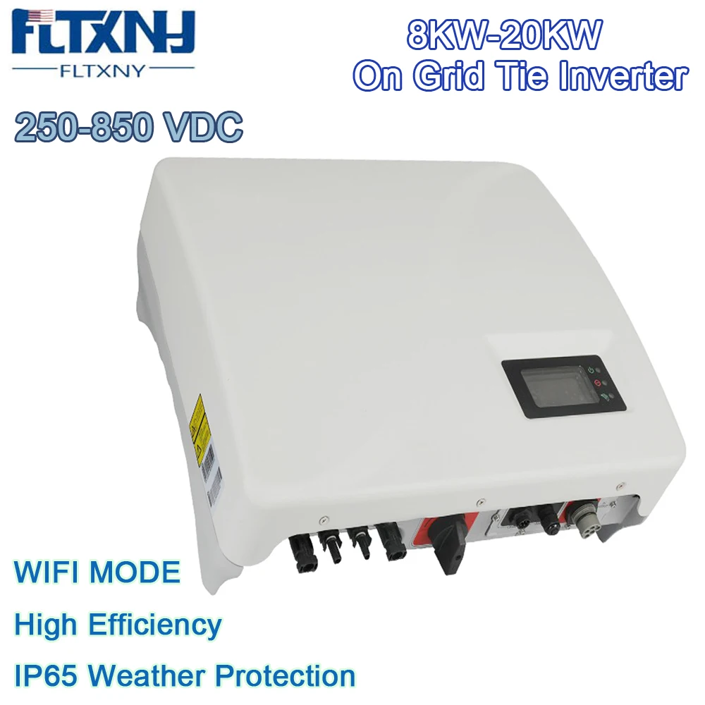 Flyt Wifi Solar Power On Grid 8000W 10000W 8Kw 10Kw 15Kw 20Kw Input Mppt Waterproof Grid Tie Solar Power Inverter Dc Switch