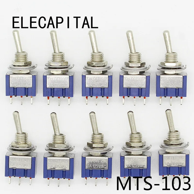 10Pcs On-Off-On 3 Spille 3 Posizione Mini Latch Toggle Switch Ac 125V/6A 250V/3A