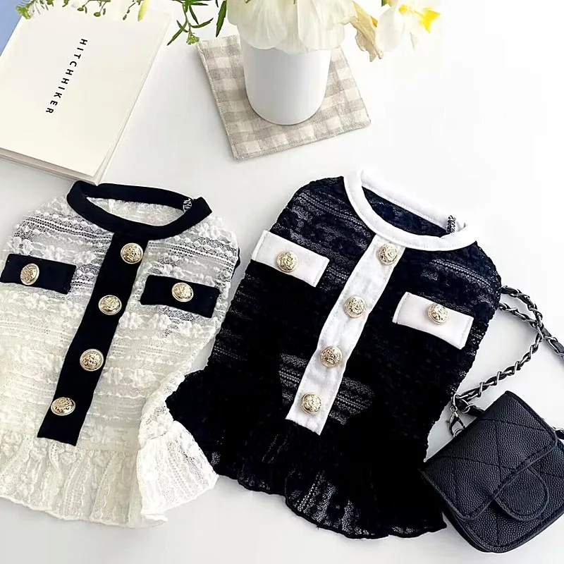 Summer Pet Dog Dress Mesh Fashion Celebrity Style Gonna Cat Pomeranian Bear Teddy Vip Small Dog Milk Dog Princess Dress Clothes