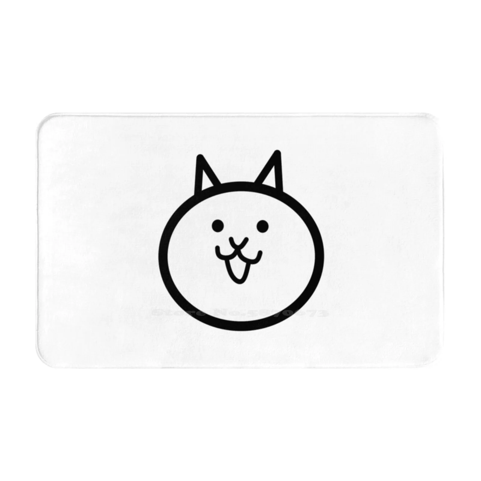 Battle Cat Door Mat Foot Pad Home Rug Battle Cats Simple Cute Mobile Game Lovely Contrast Black Outline