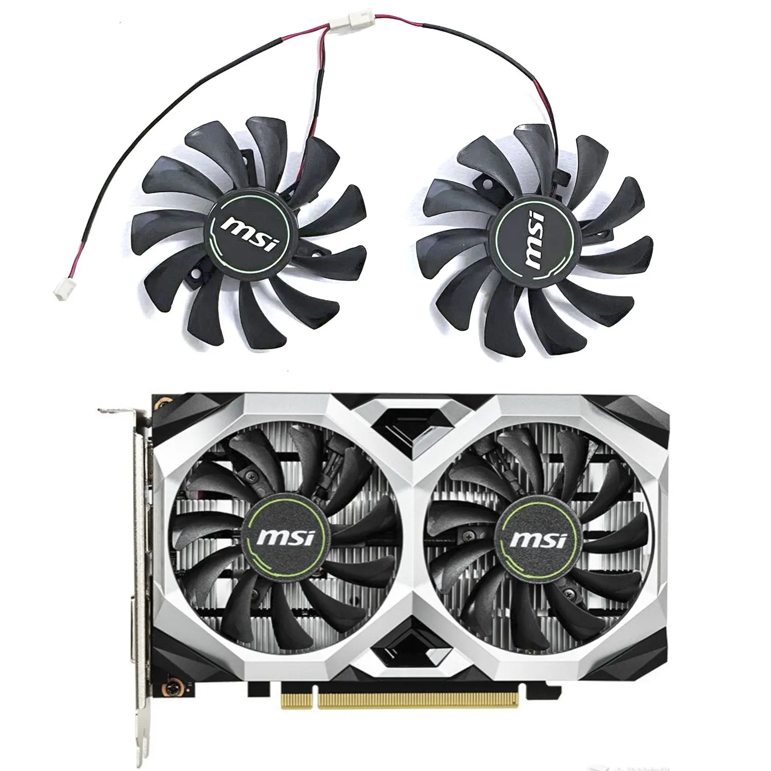 Nuovissimo 75Mm 2Pin Dc 12V 0.5A Ha8010H12F-Z Gtx 1650 Gpu Ventola Per Msi Geforce Gtx 1650 Super Ventus Xs Ventola Della Scheda Grafica