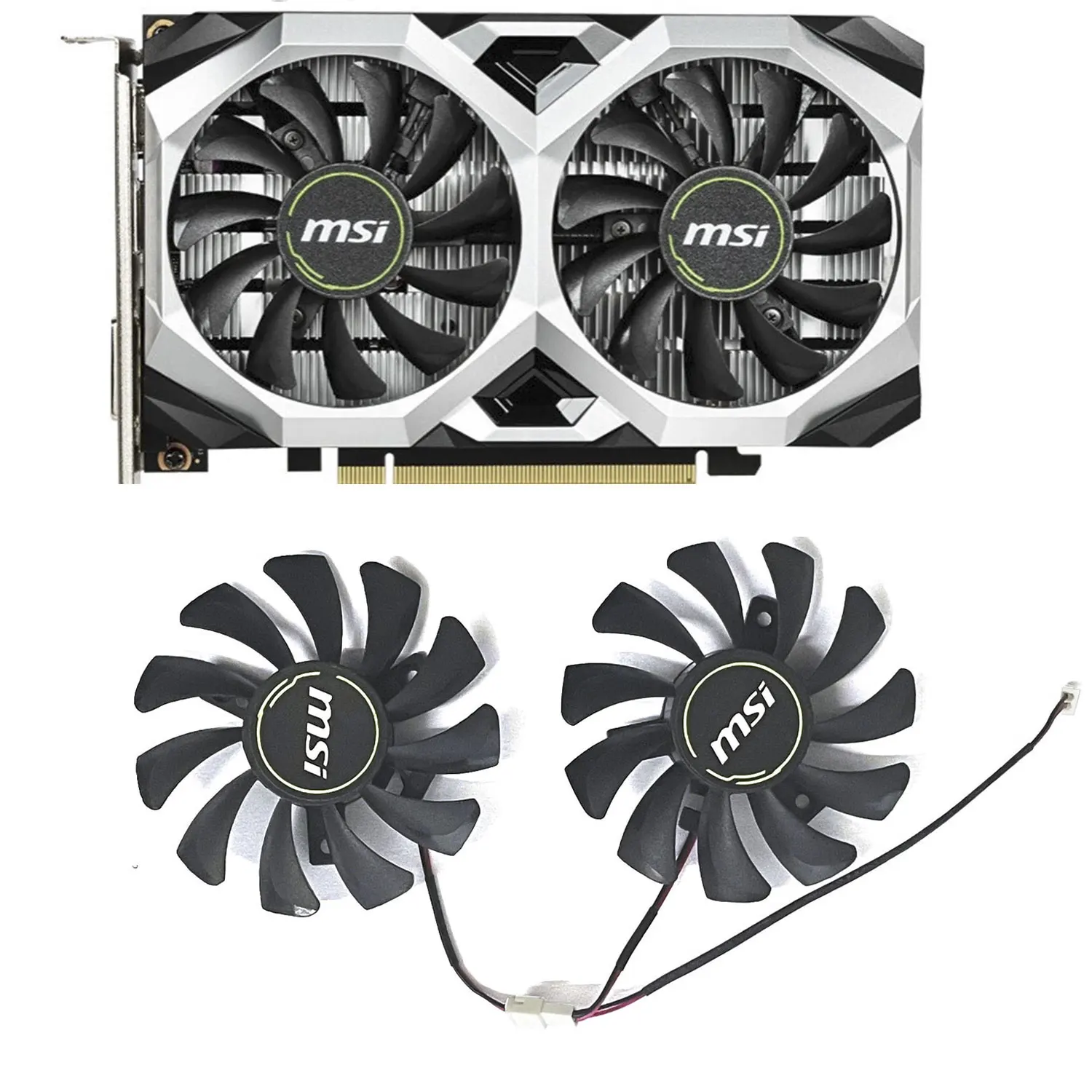 Nuova Ventola Gtx1650 Gpu 75Mm Ha8010H12F-Z Per Ventola Della Scheda Grafica Msi Geforce Gtx 1650 Super Ventus Xs