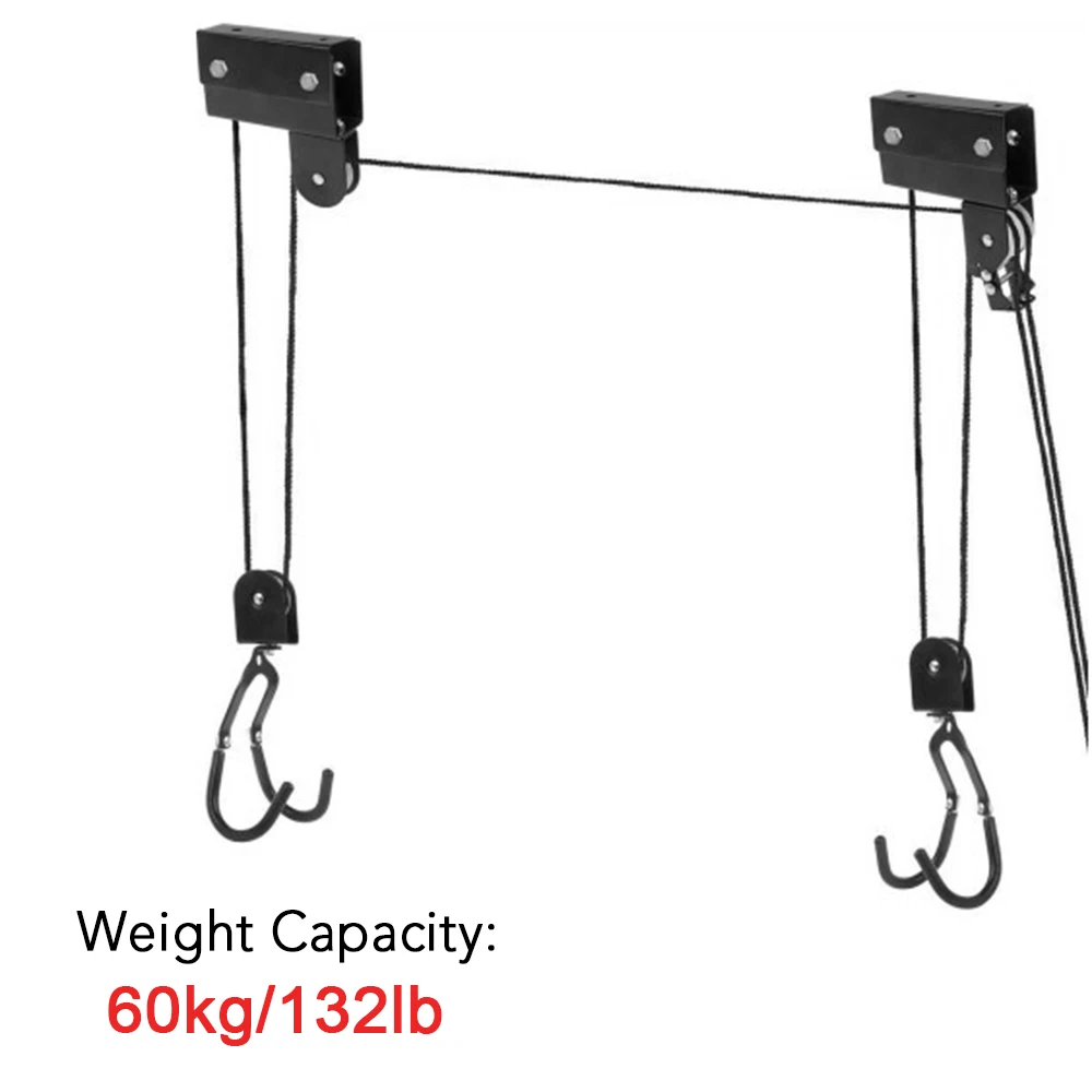 Paranco Per Bicicletta Garage Storage Bike Lift Kayak Sistema Di Pulegge Per Portabiciclette Con Cuscinetto Da 60Kg Portabiciclette Portabiciclette