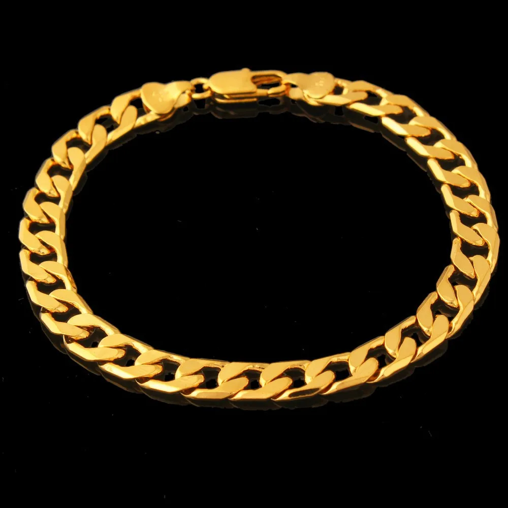 Oro Giallo 18 Carati Gf 8.3In 10Mm Bracciale Curb Chain Link Jewelry
