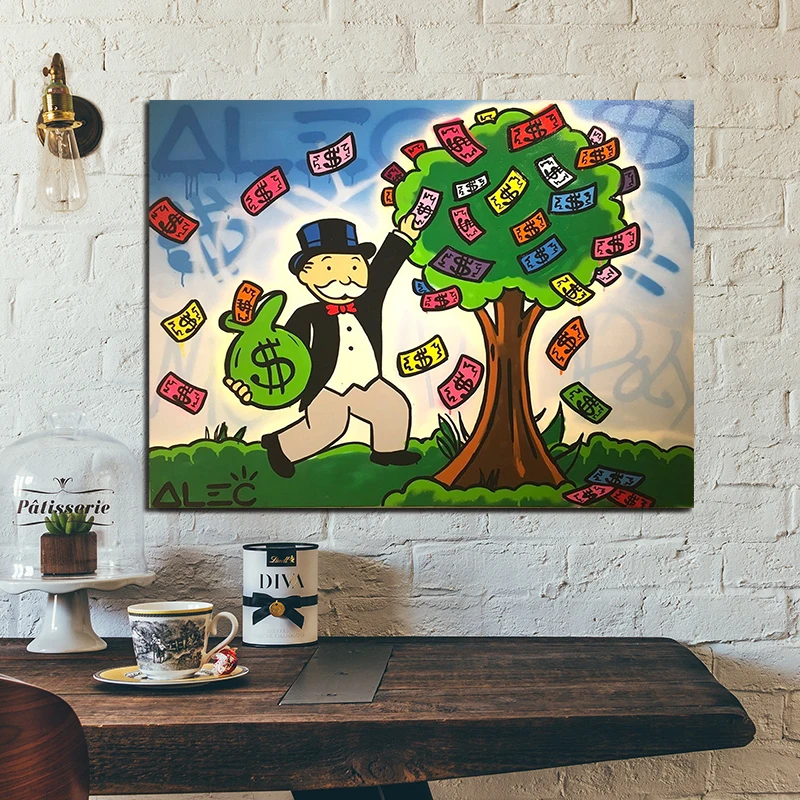Wall Art Graffiti Hd Prints Aleky Home Decor Money Tree Poster Pictures Canvas Cash Paintings Dollar For Bedroom Frame
