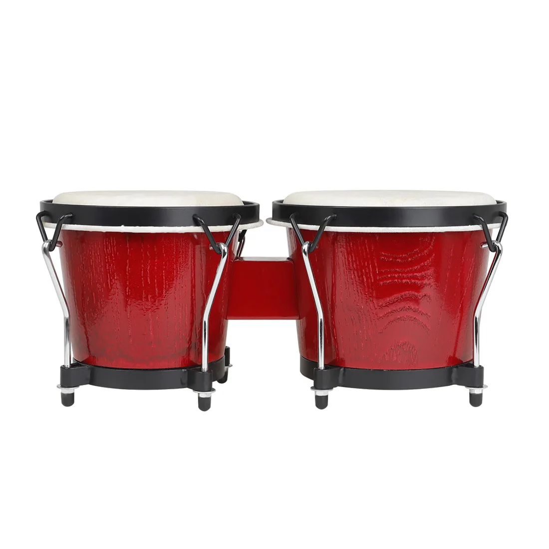 Bongo Drum African Solid Wood Bongos Strumento A Percussione Piccolo E Portatile Tamburo Cubano Jazz Style Music Buffalo Leather Made