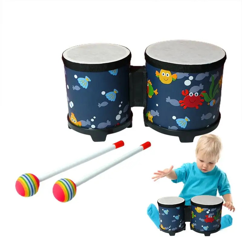 Kids Bongo Drums Strumento A Percussione Kids Drum Musical Toy Kids Drum Set Strumenti Musicali In Legno Fatti A Mano Con 2