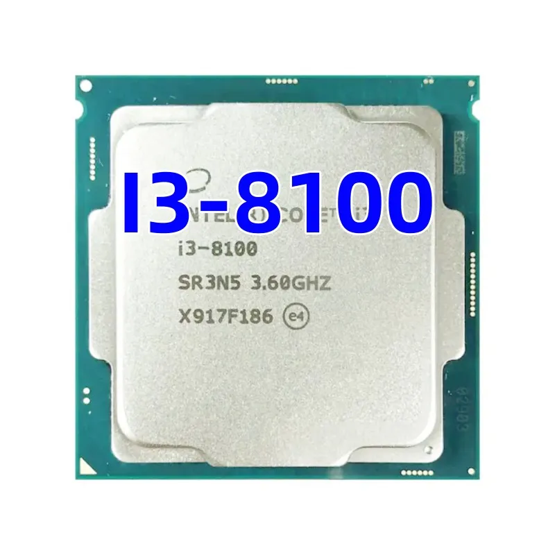 I3-8100 I3 8100 3.6Ghz Quad-Core Quad-Thread Cpu 14 Nanometri Processore 6M 85W Lga 1151
