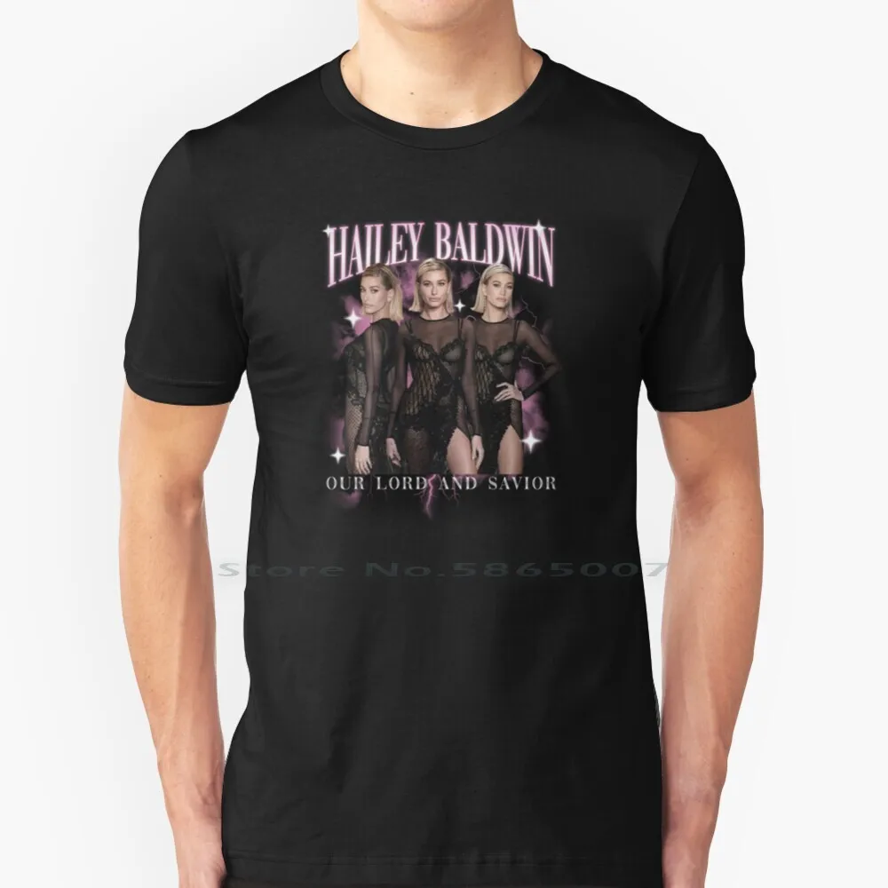 Hailey Baldwin Hailey Bieber Baldwin Tee T Shirt 100% Cotone Hailey Baldwin Hailey Bieber Baldwin Kendall Jenner Supermodel Pop