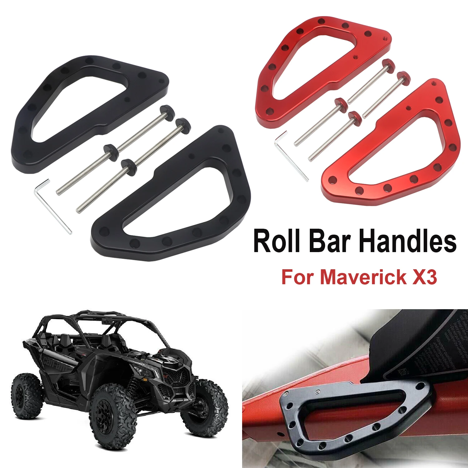 Maniglie Per Roll Bar Per Can-Am Maverick X3 Xds Xrs Ess Xrc Turbo Rr X3 2017-2021 2020 2019 2018 Alluminio Billet Resistente