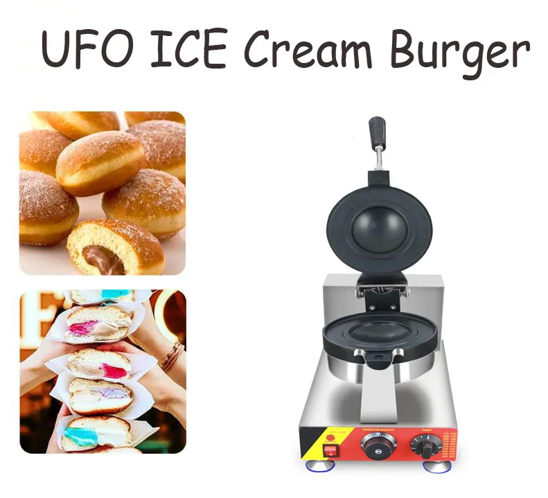Hot Ufo Hamburger Waffle Makers Pie Press Brioche Burger Commercial Bread Maker Gelato Panini Donut Donut Donut Makers Machine