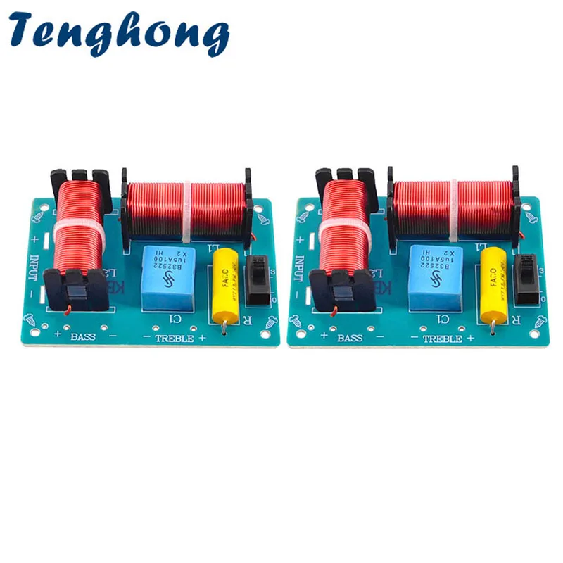 Tenghong 2Pcs Divisore Di Frequenza Audio A 2 Vie Treble Bass Crossover Filtri Board Per Home Theater Sound Hifi Quality Booster Fai Da Te