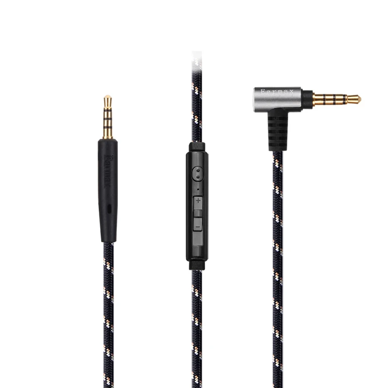 Nuovo!! Cavo Audio In Nylon Occ Con Microfono Per Jbl Live 500Bt 400Bt 650Btnc 660Nc Everest Elite 750Nc Duet Bt/Nc Cuffie