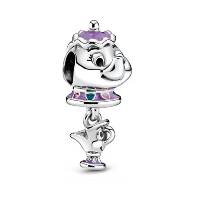 Pandora Teiera Charm Disney Beauty And The Beast Mrs. Potts E Ciondolo Con Chip Per La Creazione Di Gioielli Accessori Per Bracciali Da Donna Fai Da T