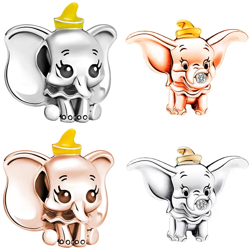 Fit Pandora Disney 100Th Anniversary Dumbo Lab Grown Diamond Charm Per La Creazione Di Gioielli Accessori Per Bracciali Da Donna Perline Anime Fai Da 
