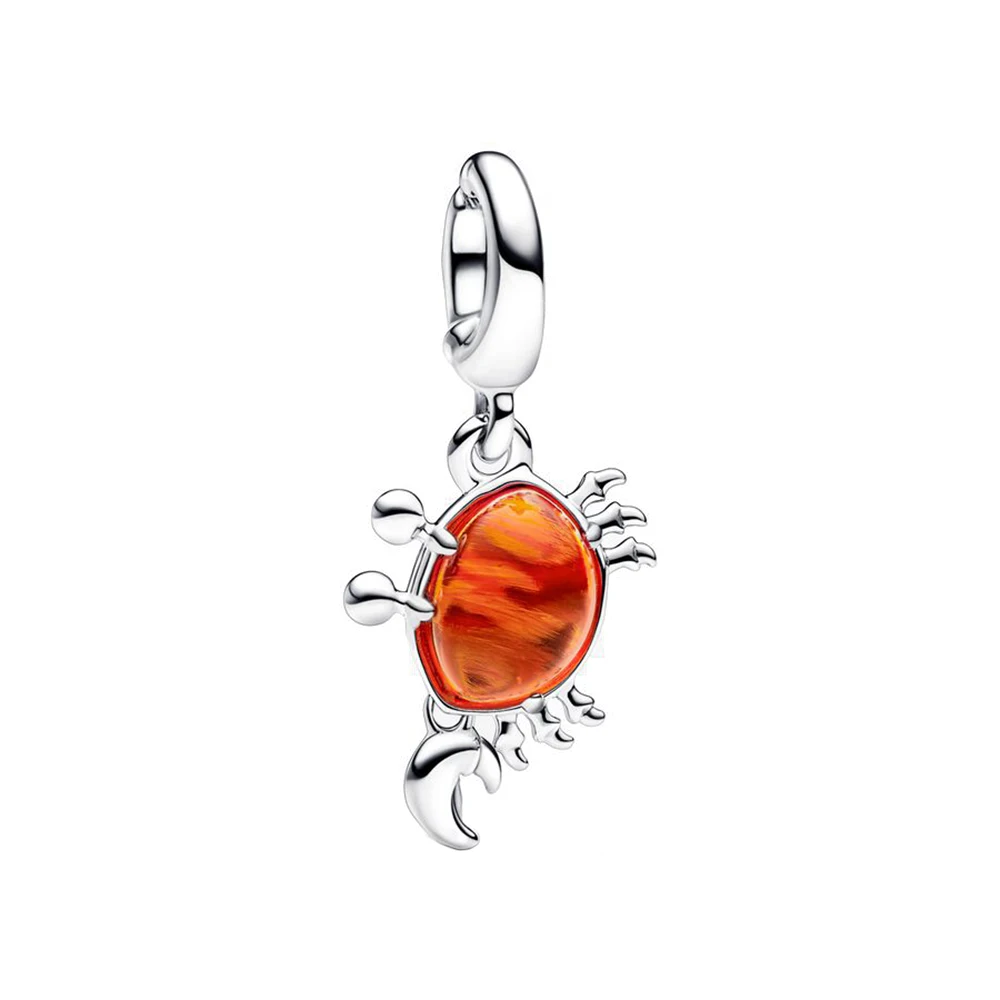 Disney The Little Mermaid Sebastian Crab Ciondola Charm Fit Original Pandora Charms Bracciale & Bangle Charm Ciondolo Gioielli