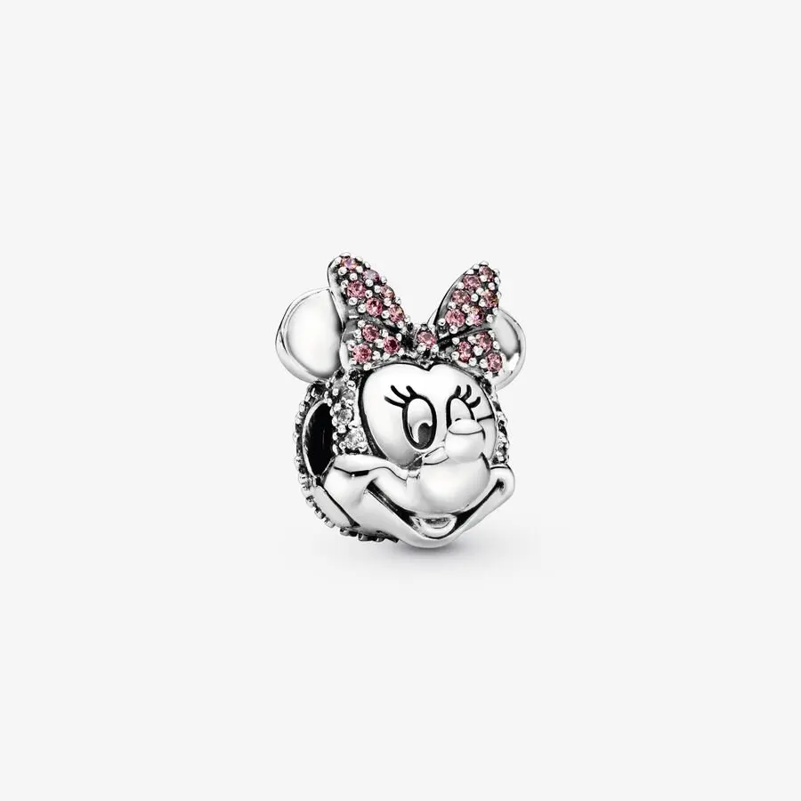 Disney Minnie Mouse Pavé Clip Charm Fit Originale Pandora Bracciali Charms Perline Ciondolo Gioielli Berloque