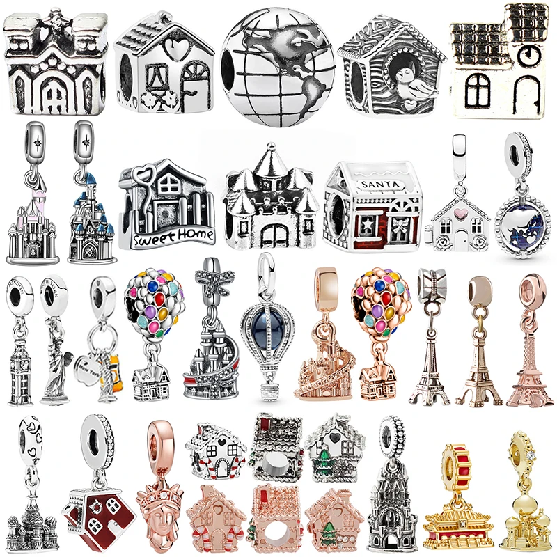 Fine Disney Fairy Tale Princess Castle Ciondolo Fit Pandora Charms Bracciale Donna Magic Castle House Beads For Jewelry Making Diy