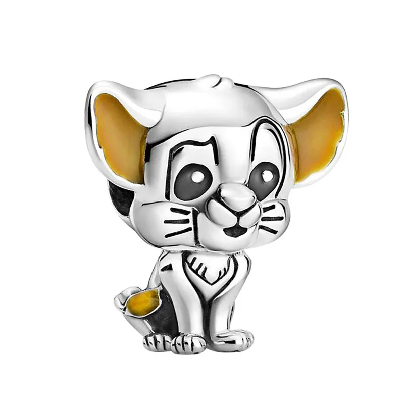 Disney Anime The Lion King Little Simba Beads For Jewelry Making Fit Pandora Charms Bracciale Donna Ragazze Braccialetti Accessori Fai Da Te