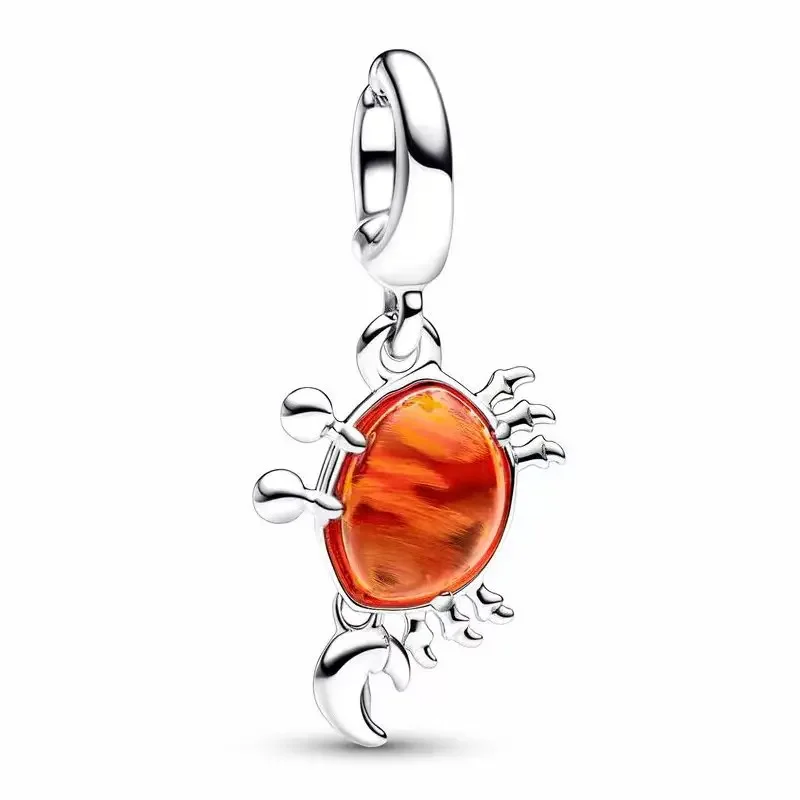 Pandora Ocean Seashell Beads For Jewelry Making Disney The Little Mermaid Sebastian Crab Charms Accessori Per Bracciali Da Donna Fai Da Te