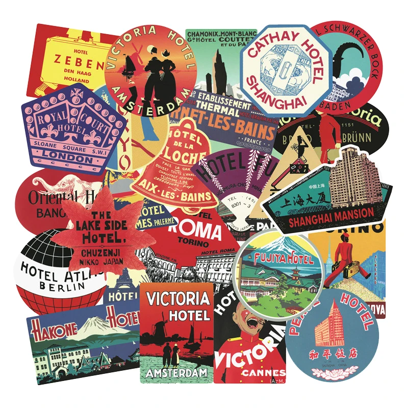 56Pcs Rimowa Travel Retro Stickers International Hotel Tide Brand Graffiti Sticker Case Laptop Skateboard Toys Regali Per Bambini F4