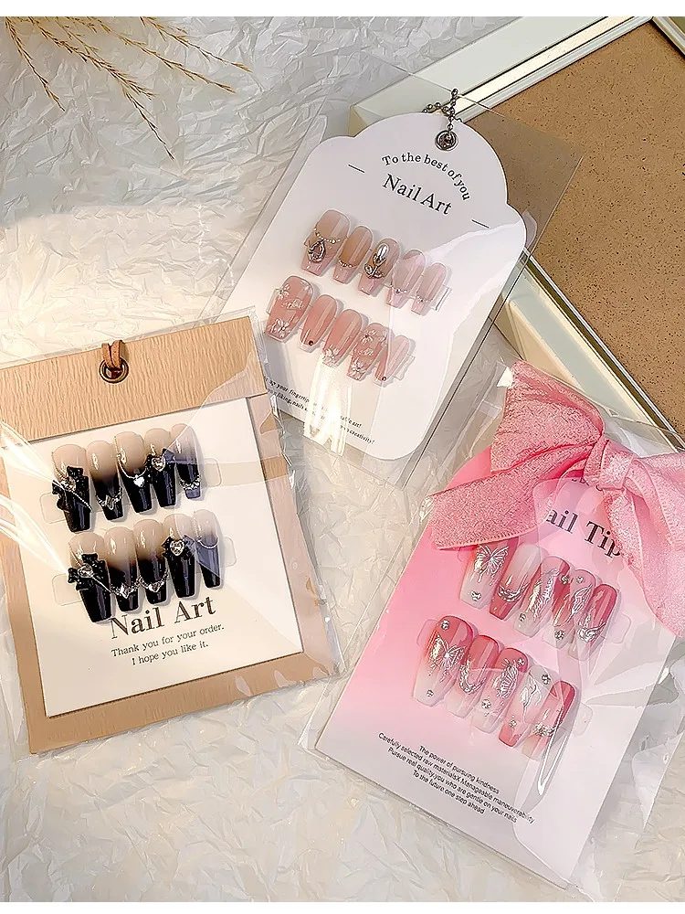 5Pcs Nail Art Display Card Handmade False Nail Design Swatch Show Card Manicure Sample Display Nail Storage And Organizing Tools