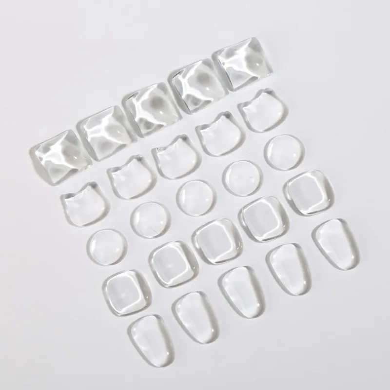 20Pcs Clear Nail Glass Color Card Nail Swatches Card Display Chart Gel Polish Template Acrilico Palette Nail Art Tools