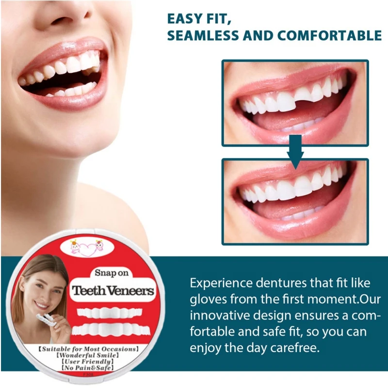 Copertura Per Denti Finti Perfect Fit Denti Sbiancamento Istantaneo Sorridente Snap On Silicone Smile Impiallacciature Denti Flexibles Strumento Di Be