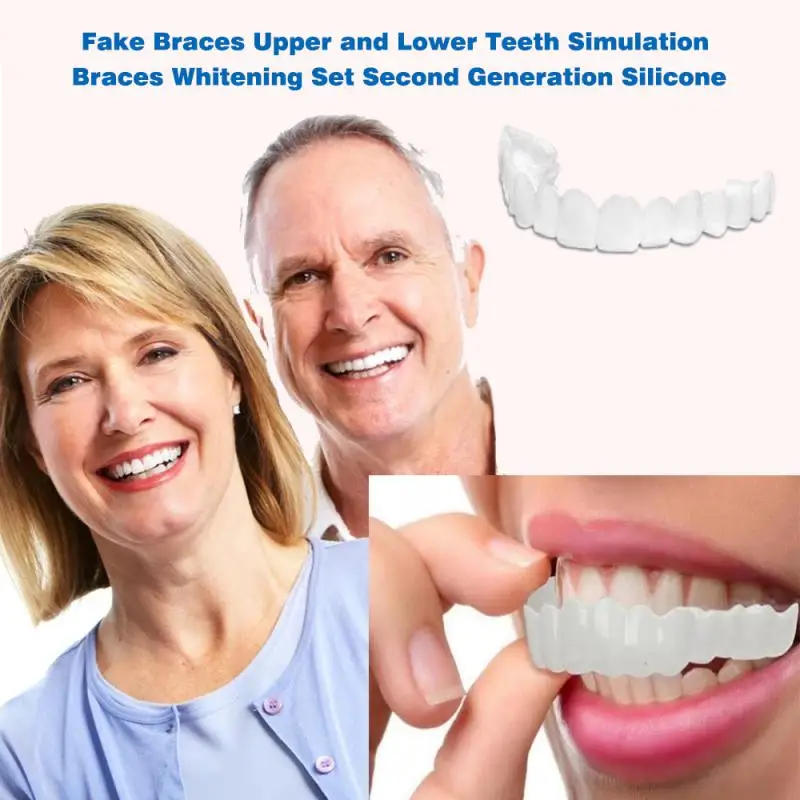 1/2/3 Scatola Denti Denti Finti Simulazione Bretelle Impiallacciature Protesi Cosmetica Copertura Dei Denti Finti Sorridente Istantaneo Superiore Infe