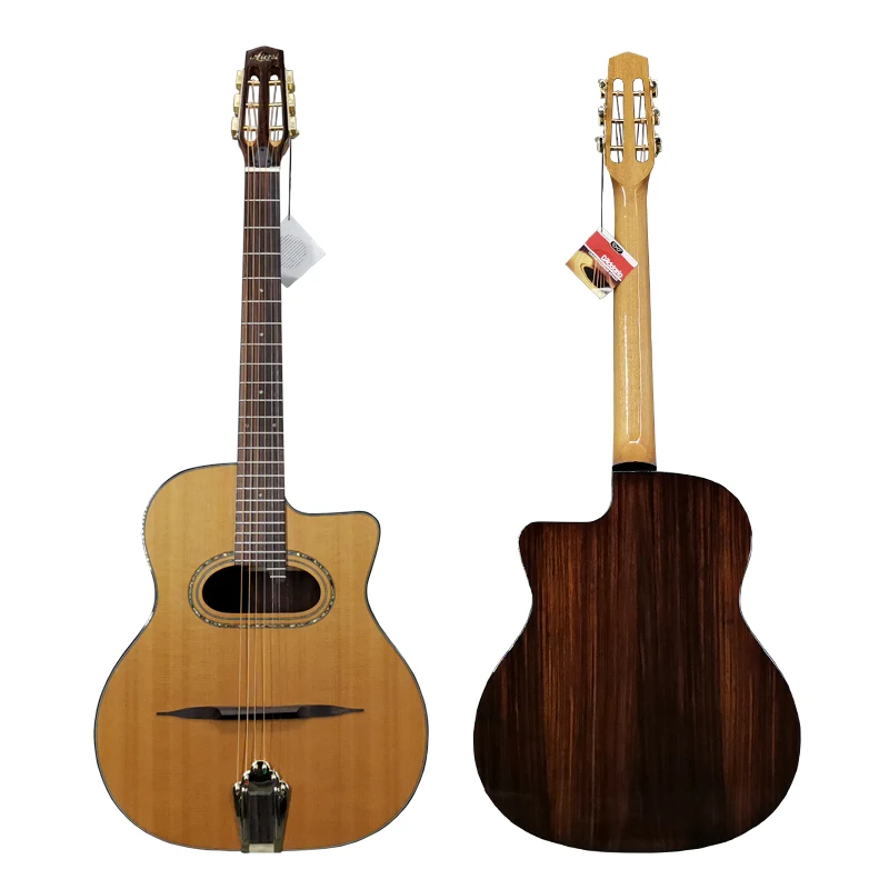 Aiersi Brand Professionals Playable D-Hole Instrument Gypsy Jazz Guitar Manouche Guitar