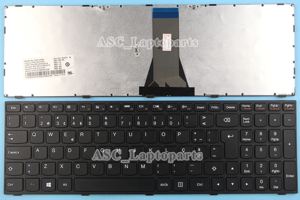 Nuova Tastiera Teclado Portoghese Per Lenovo B50-30 B50-30 Touch B50-45 B50-70 B50-80 Cornice Nera Nera