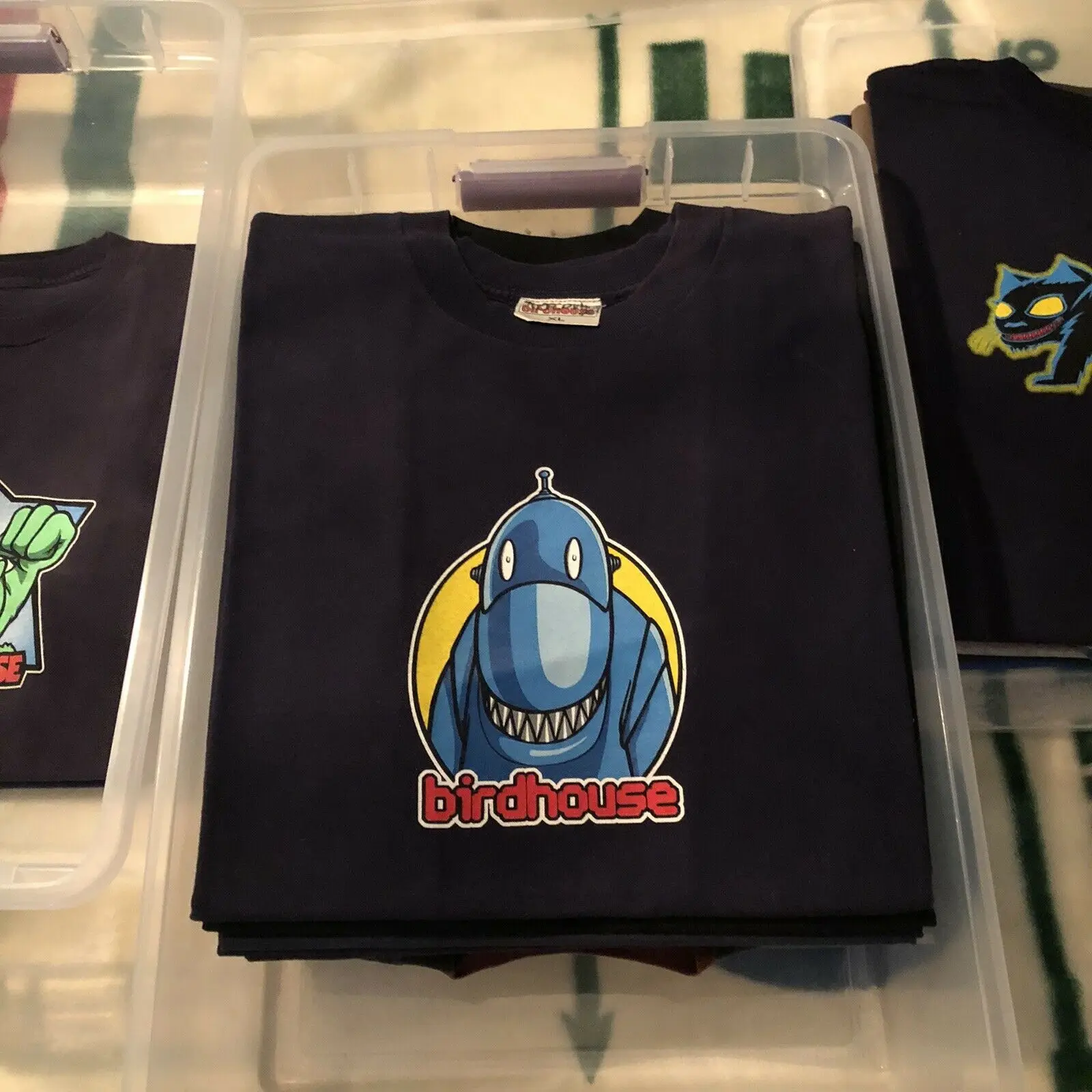 Vintage 90S Birdhouse Skateboard Willy Santos Crusher T-Shirt Taglia Xl Blu