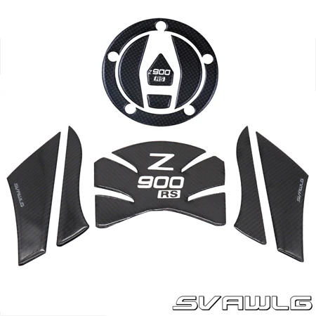 Svawlg Carbon Tank Pad Stickers Side Knee Protectors Emblems Vintage Decals For Kawasaki Z900Rs