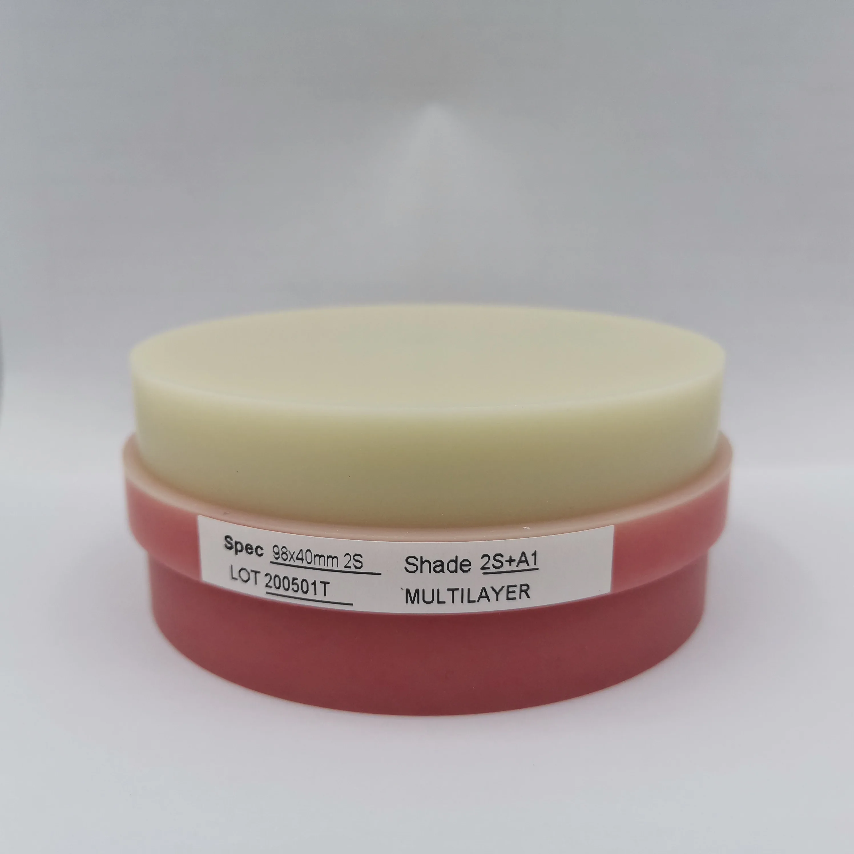Materiali Per Protesi Dentarie Da 98Mm Per Doppio Stampo Per Corona Temporanea In Pmma Tonalità Rosa E V16 Con Sistema Cadcam Aperto