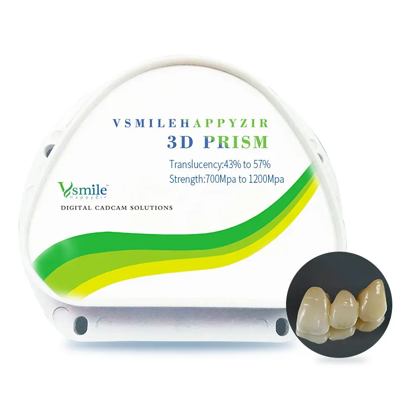 43%-57% Translucency Dental Ceramic 3D Multistrato Zirconia Block Per Amann Girrbach Cad Cam Milling System Per Fare Coping