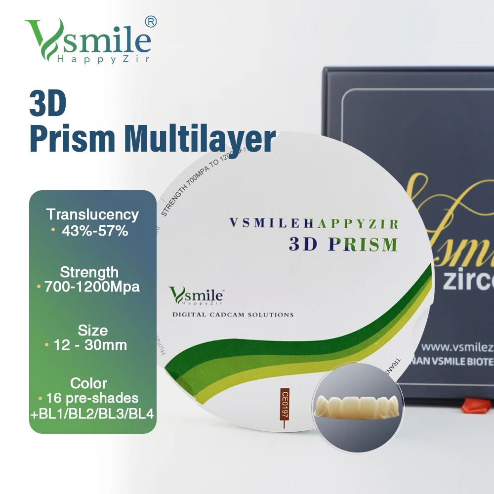 Consumabili Dentali Disco In Zirconia Blocco In Zirconia Multistrato 3D Per Sistema Di Fresatura Cad Cam Dentale Zirkonzahn