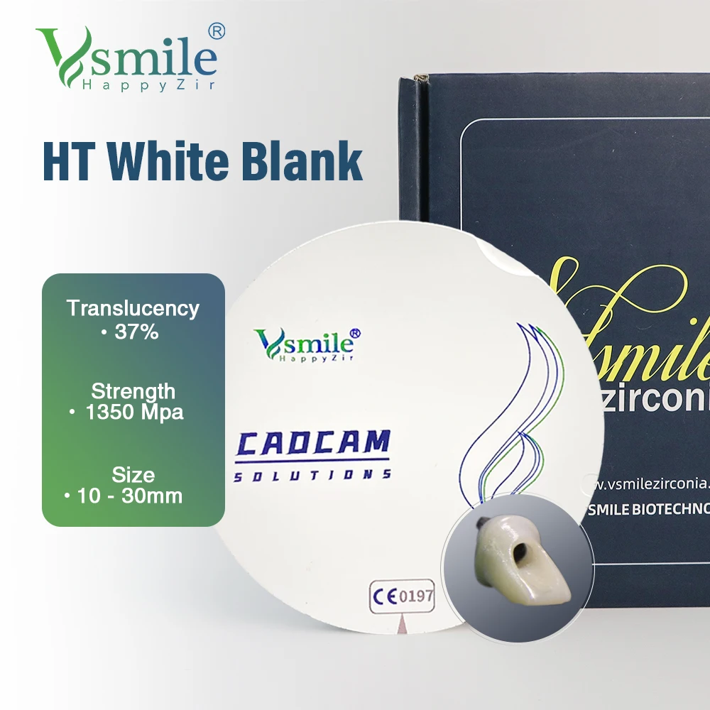 Materiale Per Laboratorio Dentale Ht White Zirconia Blocks Ceramica Super Traslucida 95*14Mm 16Mm 18Mm Per Sistema Zirkonzahn