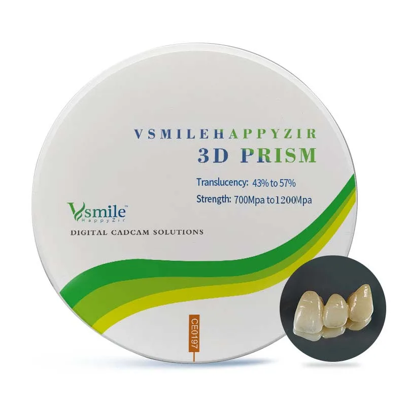 Vsmile Multistrato Zirconia In Laboratorio Odontotecnico A1 A2 A3 Cad Cam Open System Come Roland Ivoclar Con Traslucenza 43%-57%